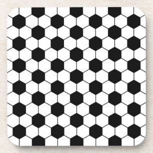 Dessous-de-verre Motif de balle de football adapté noir blanc