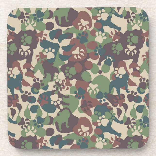 Dessous-de-verre Motif de camouflage de chien (Devant)
