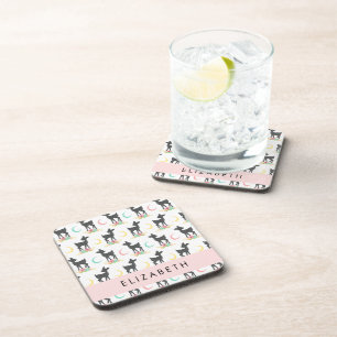 Dessous-de-verre Motif de cerfs, Cerf de bébé, Boho, Fleurs, Votre
