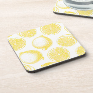 Dessous-de-verre Motif de citron à main