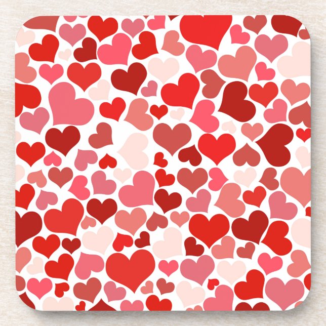 Dessous-de-verre Motif de coeur rouge moderne (Devant)