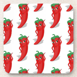 Dessous-de-verre Motif de dessin animé Red Pepper Diva