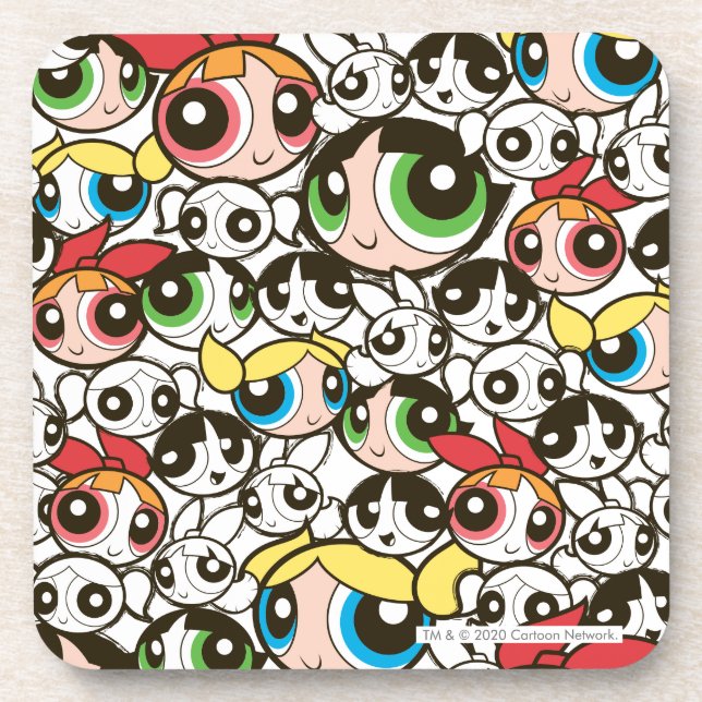 Dessous-de-verre Motif de face pour les filles Powerpuff (Devant)