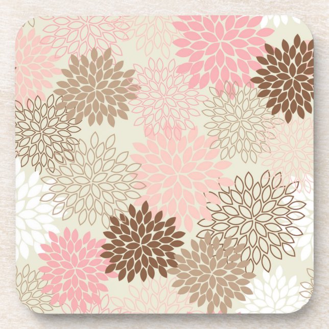 Dessous-de-verre Motif De FEMME Rose Et Brown (Devant)