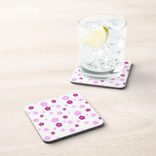Dessous-de-verre Motif de fleur marguerite à dégradé rose mou