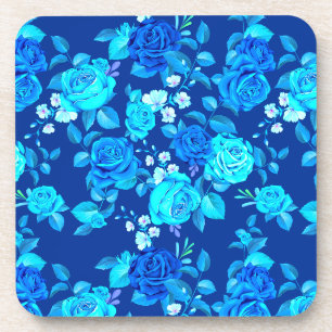 Dessous-de-verre Motif de fleurs de rose bleue classique-87600