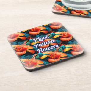 Dessous-de-verre Motif de fleurs roses saumons