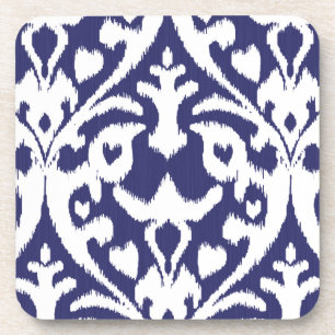 Dessous-de-verre motif de la tribu des ikat bleu et blanc cool