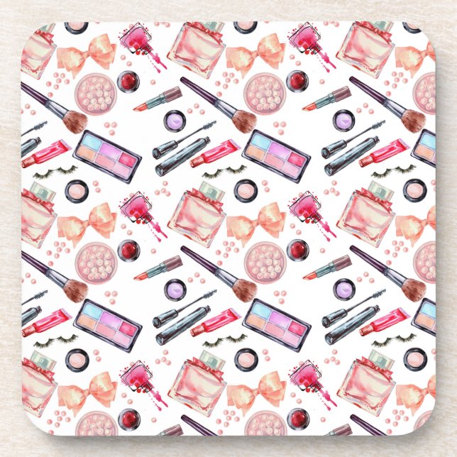 Dessous-de-verre Motif de maquillage d'aquarelle (Devant)
