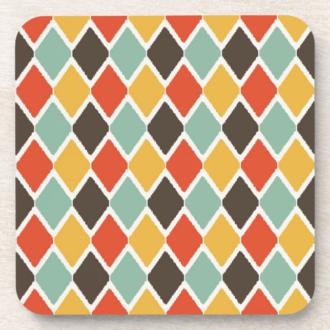 Dessous-de-verre motif de mode tribal ikat moderne (Devant)