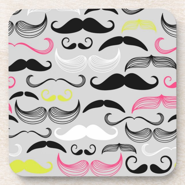 Dessous-de-verre Motif de moustache, rétro style (Devant)