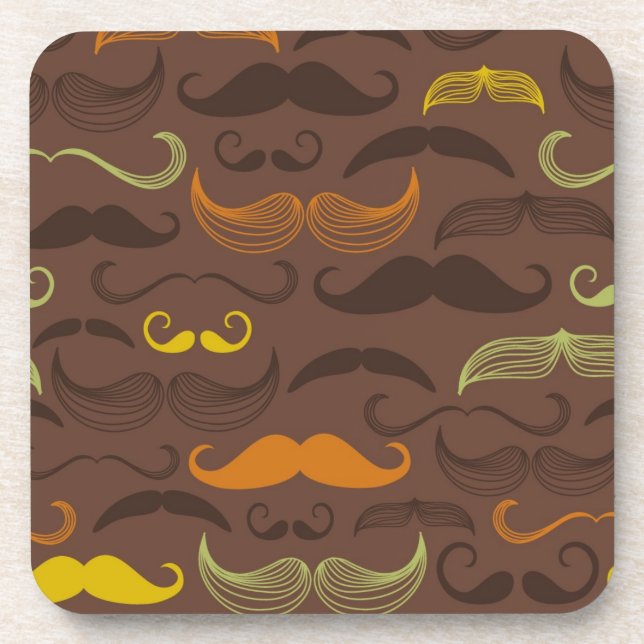 Dessous-de-verre Motif de moustache, rétro style 5 (Devant)