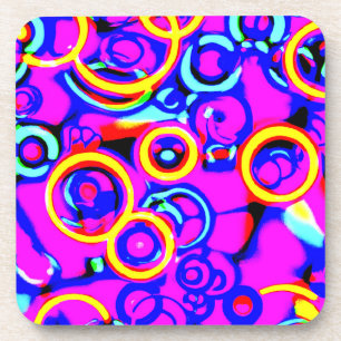 Dessous-de-verre Motif de néon coloré vibrant