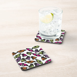 Dessous-de-verre Motif de papillons colorés