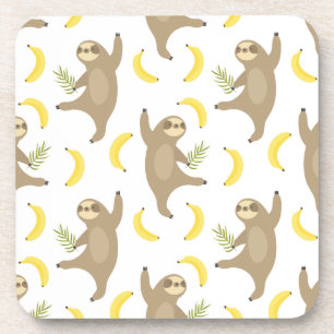 Dessous-de-verre Motif de paresses et de bananes