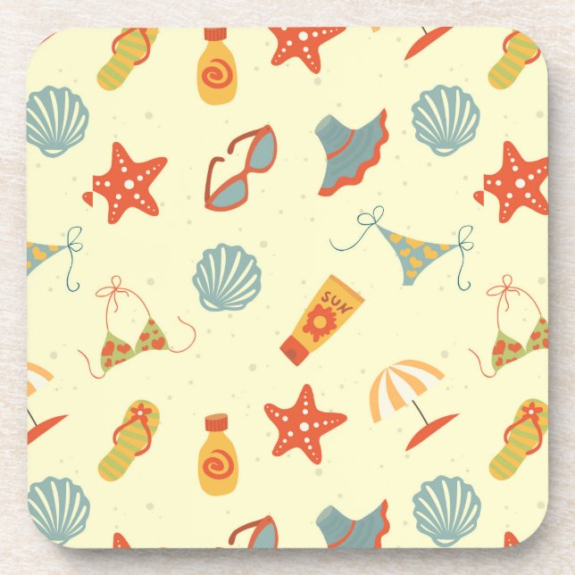 Dessous-de-verre Motif de plage d'été (Devant)