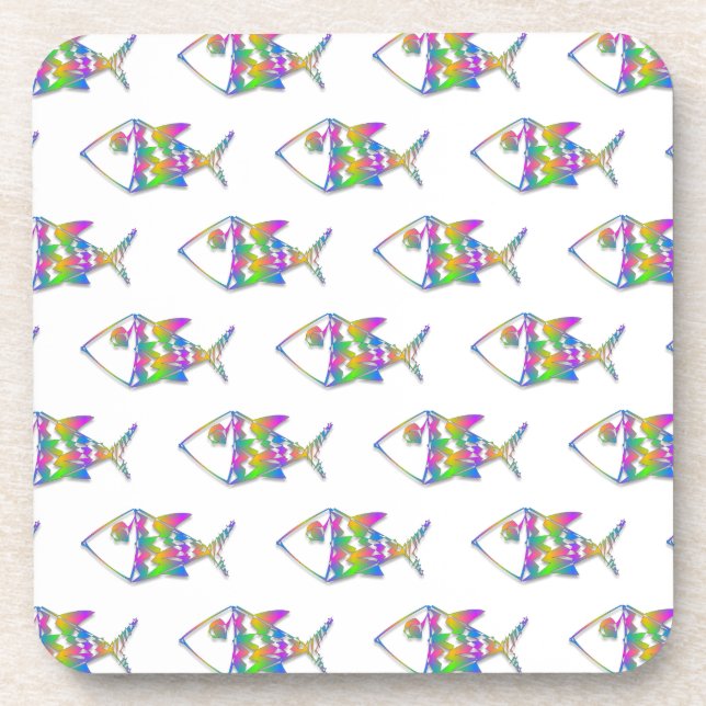 Dessous-de-verre Motif de poisson Abstrait (Devant)