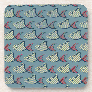 Dessous-de-verre Motif de poissons de point de polka