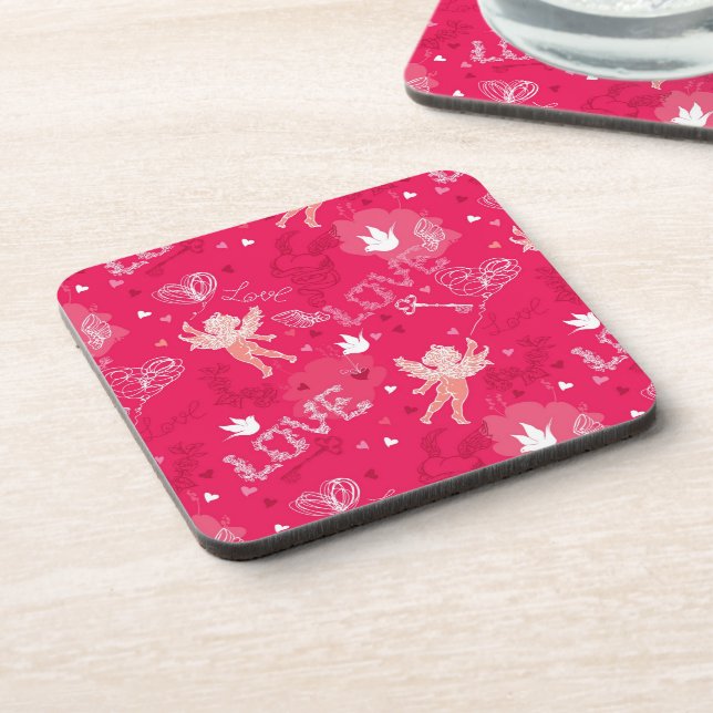 Dessous-de-verre Motif de Saint-Valentin avec le cupidon (Côté gauche)