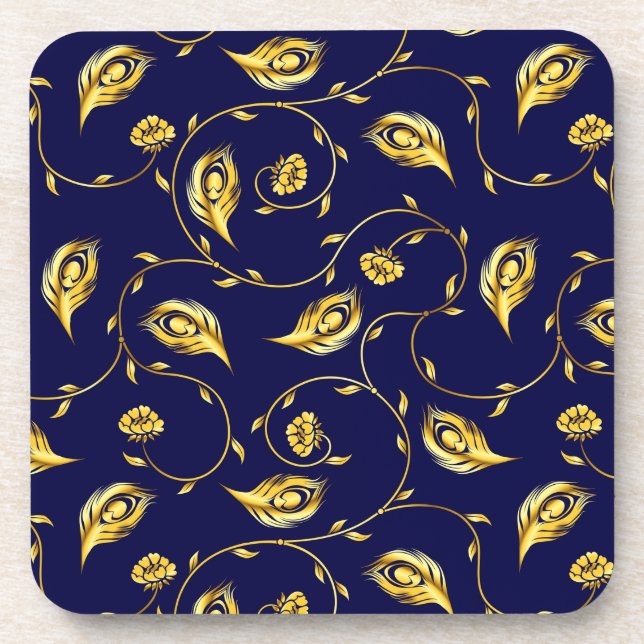 Dessous-de-verre Motif de Sari de paon (Devant)