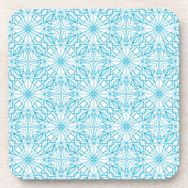 Dessous-de-verre Motif de symétrie géométrique bleu clair (Devant)