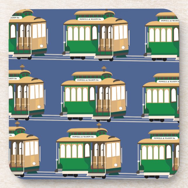 Dessous-de-verre Motif de téléphérique illustré (Devant)