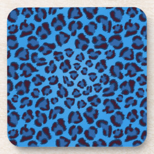 Dessous-de-verre motif de texture de léopard bleu