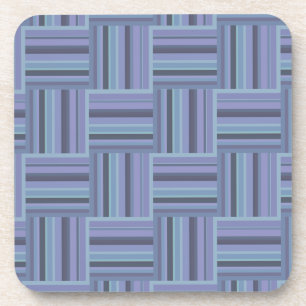 Dessous-de-verre Motif de tissage à rayures bleu-gris