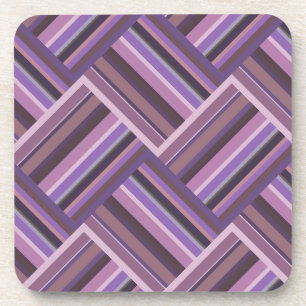 Dessous-de-verre Motif de tissage diagonale rayures mauve
