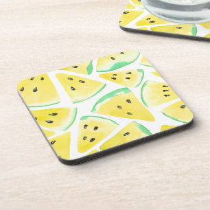Dessous-de-verre Motif de tranches de pastèque jaune