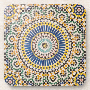 Dessous-de-verre motif de tuiles géométriques, Maroc