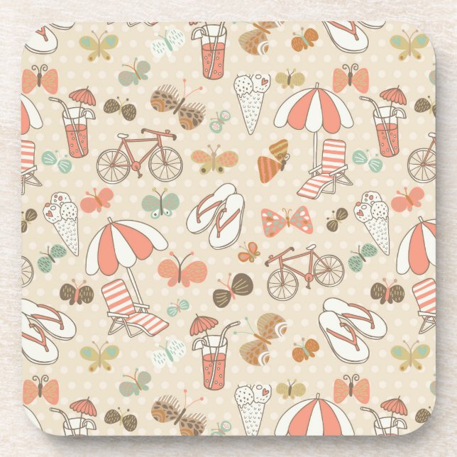 Dessous-de-verre Motif de vacances d'été (Devant)