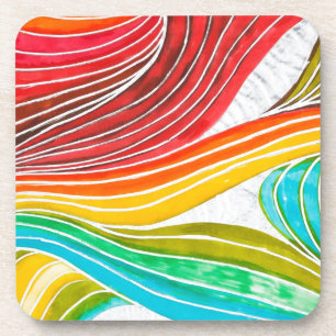 Dessous-de-verre Motif de vague dessiné par des peintures