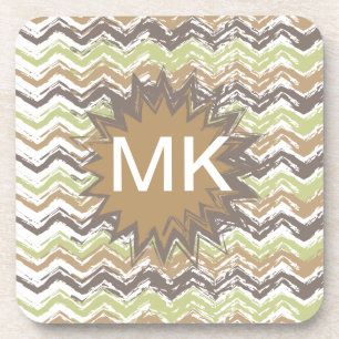 Dessous-de-verre Motif de zigzag de griffonnage d'eau-de-vie fine