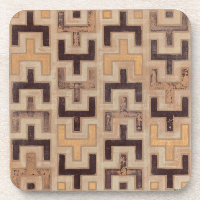Dessous-de-verre Motif décoratif africain en tissu boueux (Devant)