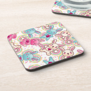 Dessous-de-verre Motif d'enfant de Kawaii avec des griffonnages