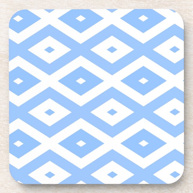 Dessous-de-verre Motif diamant bleu et blanc (Devant)