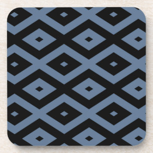 Dessous-de-verre Motif diamant gris bleu et noir