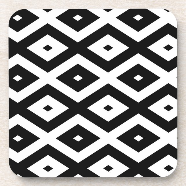 Dessous-de-verre Motif diamant noir et blanc (Devant)