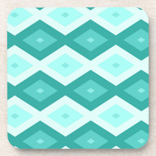 Dessous-de-verre Motif diamant turquoise