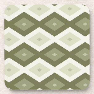 Dessous-de-verre Motif diamant vert olive