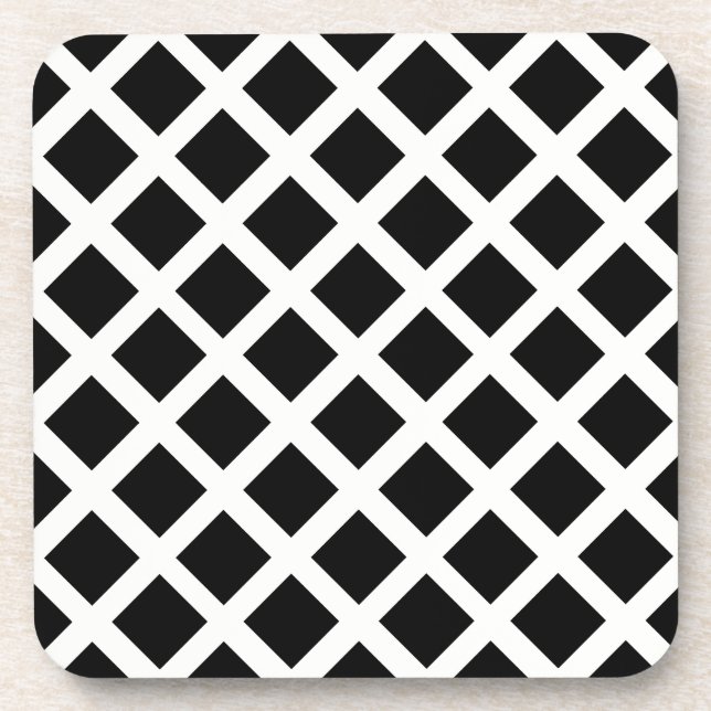 Dessous-de-verre Motif D'Illusion Optique Grille Noire Et Blanc (Devant)