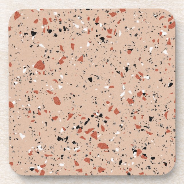 Dessous-de-verre Motif d'impression moderne rose Terrazzo (Devant)