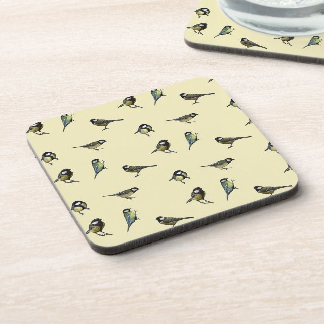 Dessous-de-verre Motif d'oiseaux Motif beige (Côté gauche)