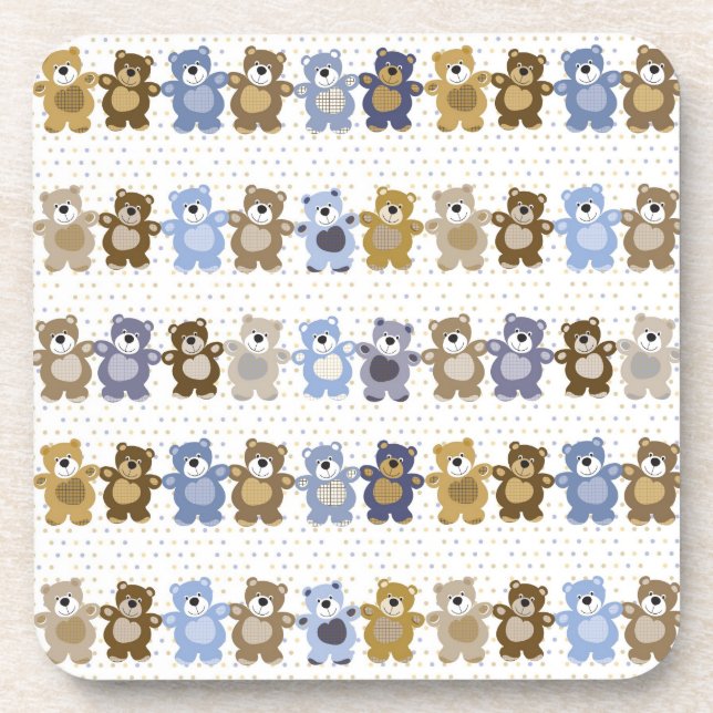 Dessous-de-verre motif d'un ours de nounours de jouet (Devant)
