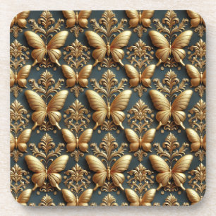 Dessous-de-verre Motif élégant de papillons en or