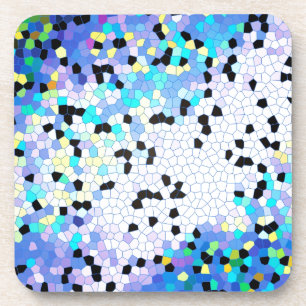 Dessous-de-verre Motif en mosaïque bleue et noire de la périphér