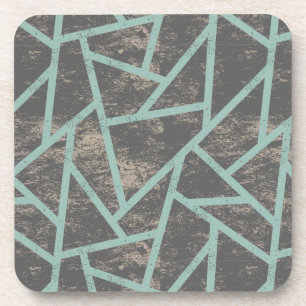 Dessous-de-verre Motif en mosaïque vert pâle et gris