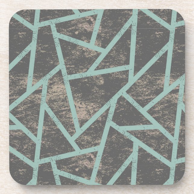 Dessous-de-verre Motif en mosaïque vert pâle et gris (Devant)