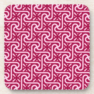 Dessous-de-verre Motif en tuiles égyptiennes, bordeaux et rose